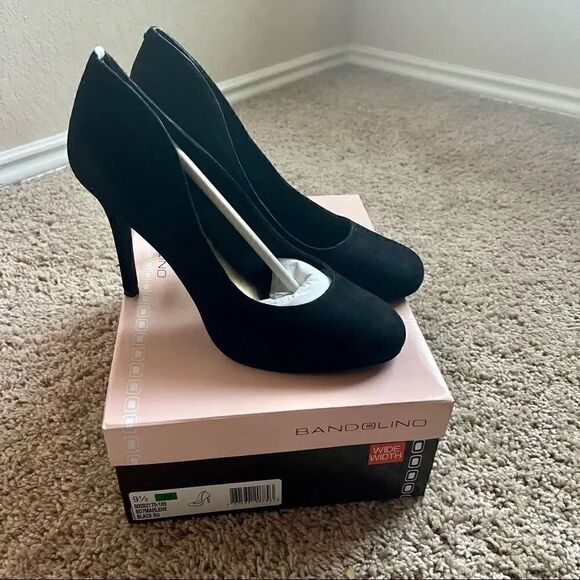 Bandolino Shoes - Bandolino Marlene Black Suede Platform Pumps Heels 9.5 Wide NIB